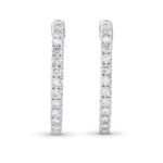 Round White Diamond Hoop Earrings