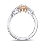 Fancy Intense Pink 6P Oval Diamond Ring