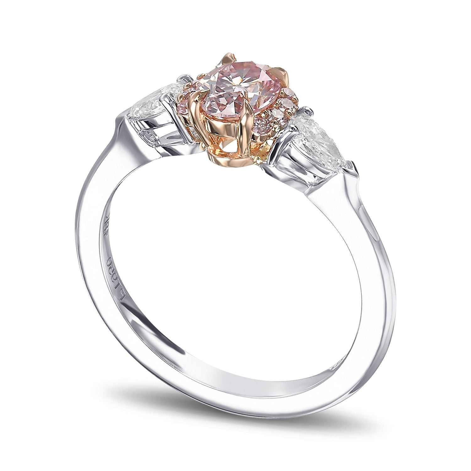 Fancy Intense Pink 6P Oval Diamond Ring
