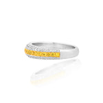 Fancy Vivid Yellow and White Diamond Pave Band Ring