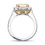 Fancy Yellow Brown Cushion Halo Diamond Ring