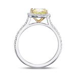 Fancy Yellow Cushion Halo Diamond Ring