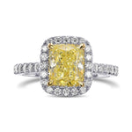 Fancy Yellow Cushion Halo Diamond Ring