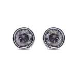 Round Fancy Gray Violet & Fancy Gray Blue Stud Diamond Earrings