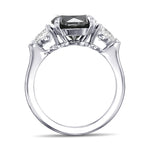 Fancy Black Round Brilliant 3 Stone Diamond Ring