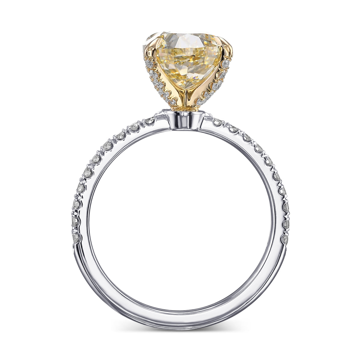 Fancy Brownish Yellow Pear Side Stone Diamond Ring