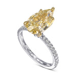Fancy Brownish Yellow Pear Side Stone Diamond Ring