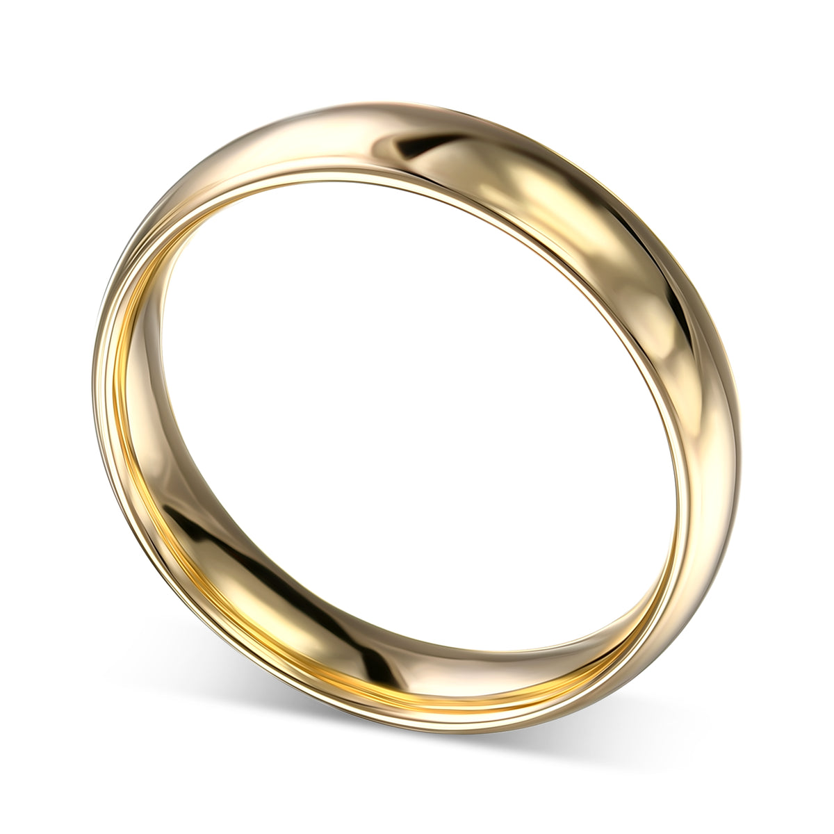 18K Yellow Gold Comfort Fit Domed Wedding Band