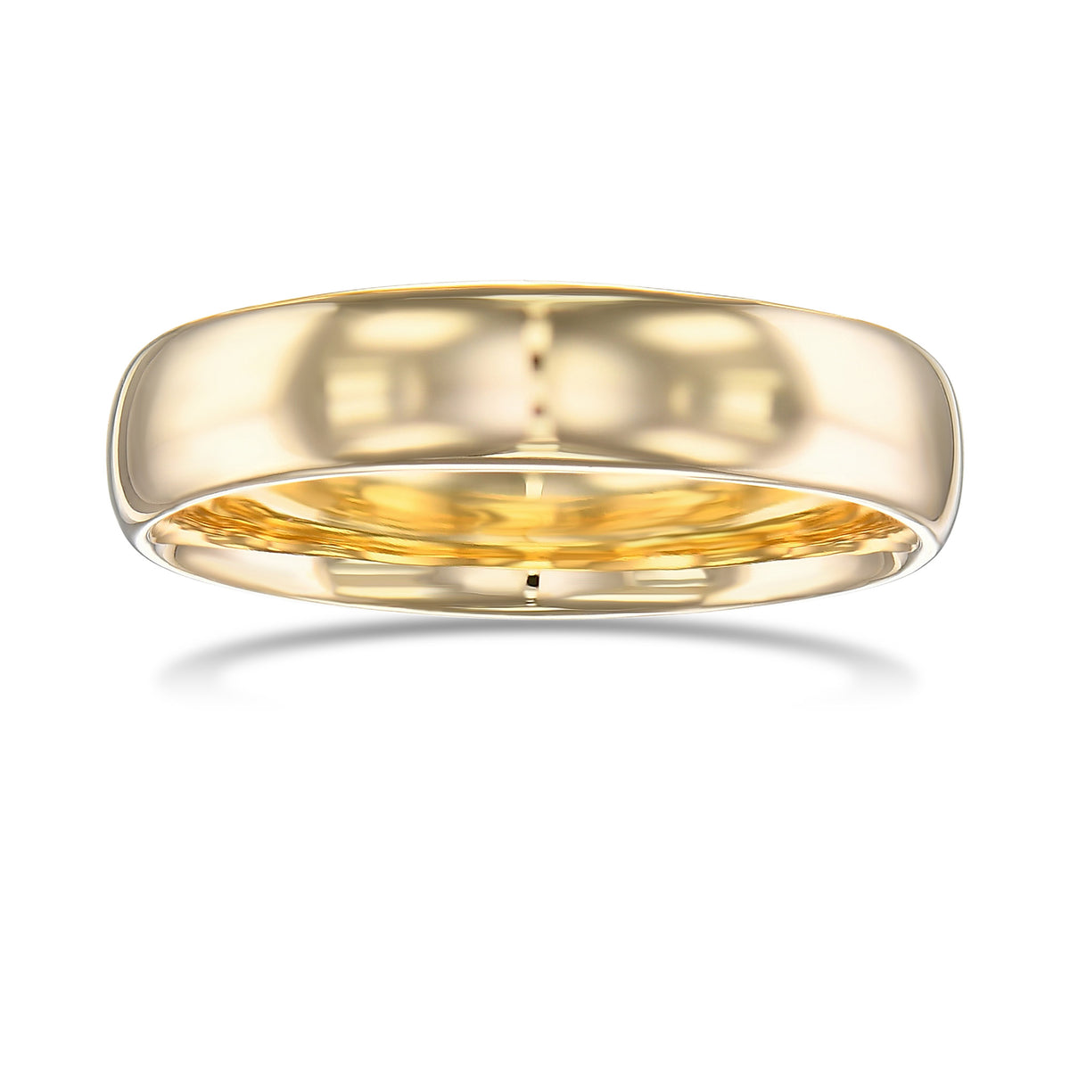 18K Yellow Gold Comfort Fit Domed Wedding Band