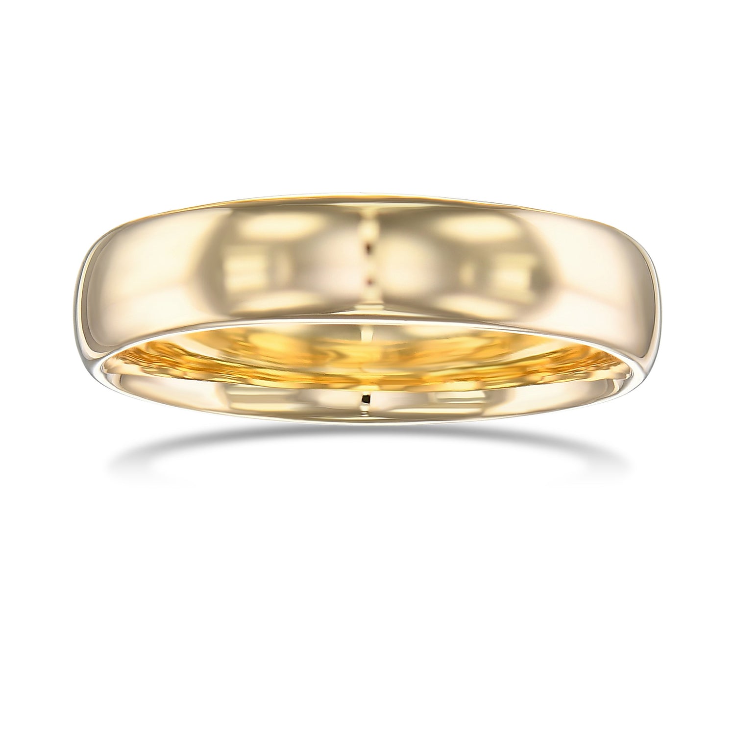 18K Yellow Gold Comfort Fit Domed Wedding Band