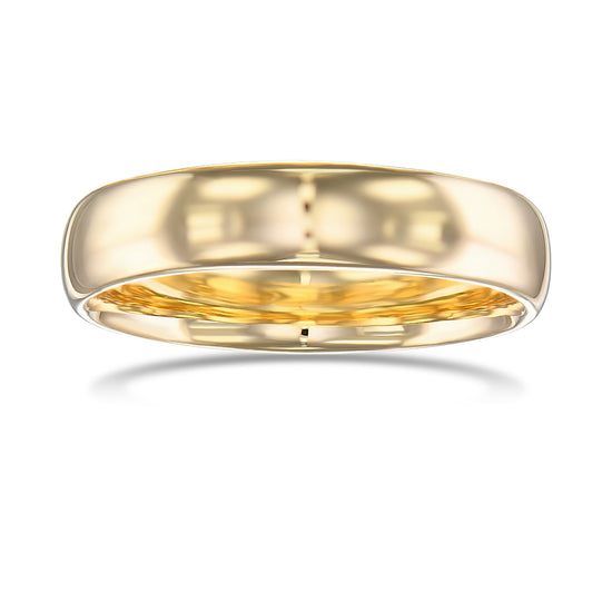 18K Yellow Gold Comfort Fit Domed Wedding Band