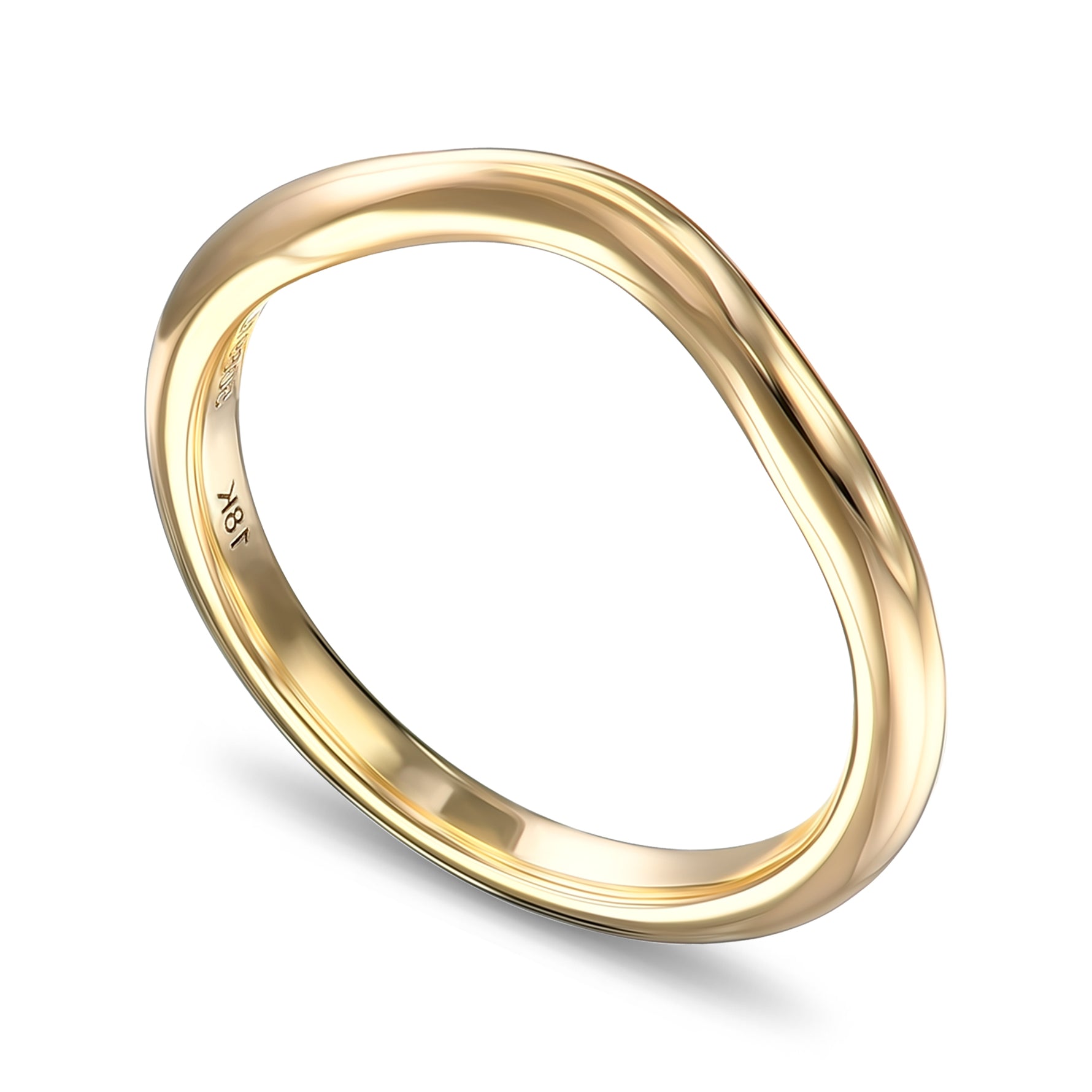 18K Yellow Gold Contoured Wedding Band