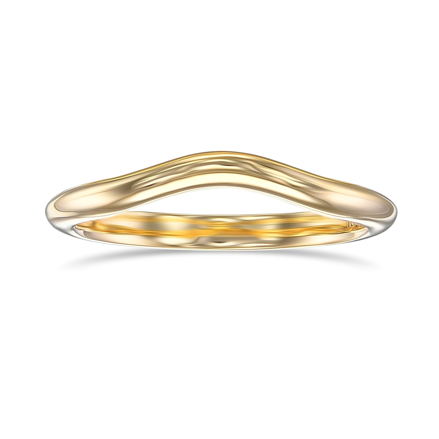 18K Yellow Gold Contoured Wedding Band