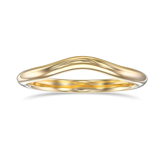 18K Yellow Gold Contoured Wedding Band
