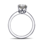 Fancy Gray Round Brilliant Side Stone Diamond Ring