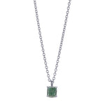 Fancy Vivid Green Cushion Solitaire Diamond Pendant