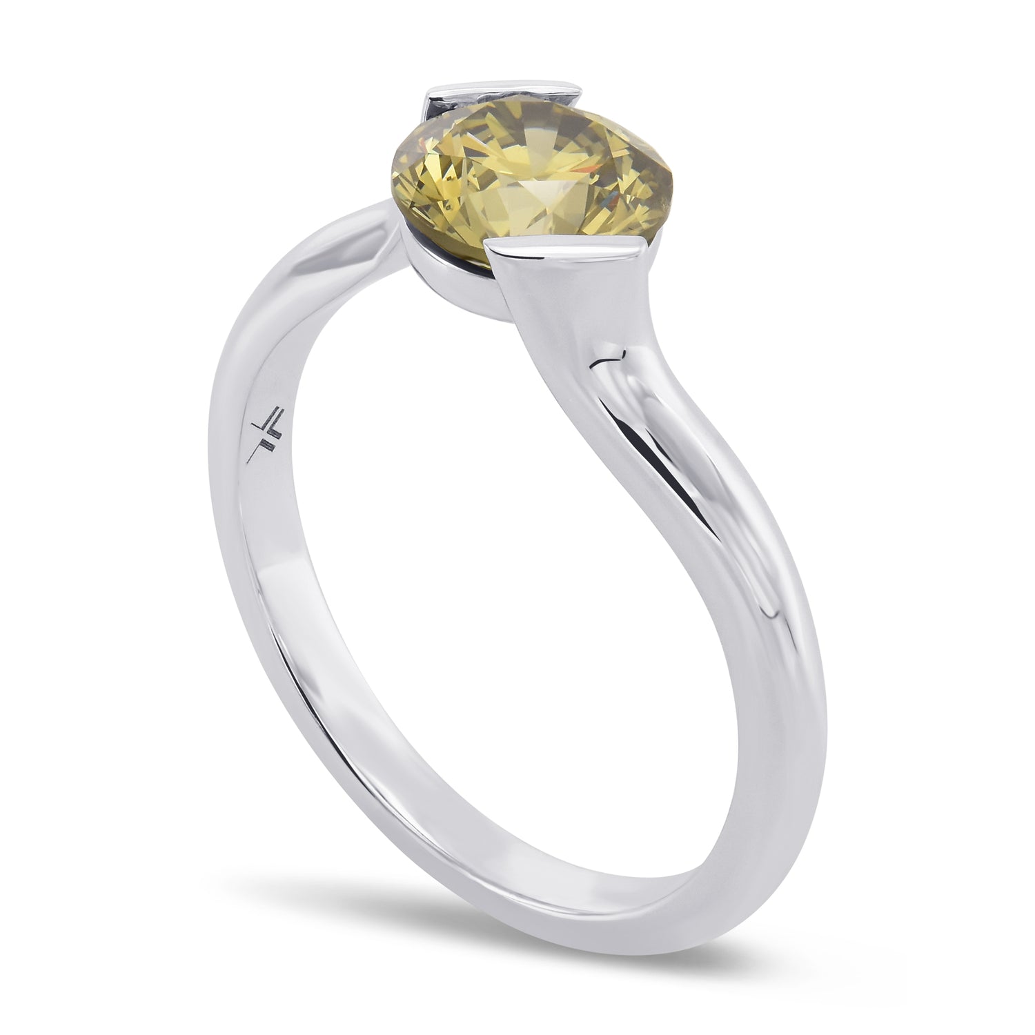 Round Chameleon Solitaire Diamond Ring