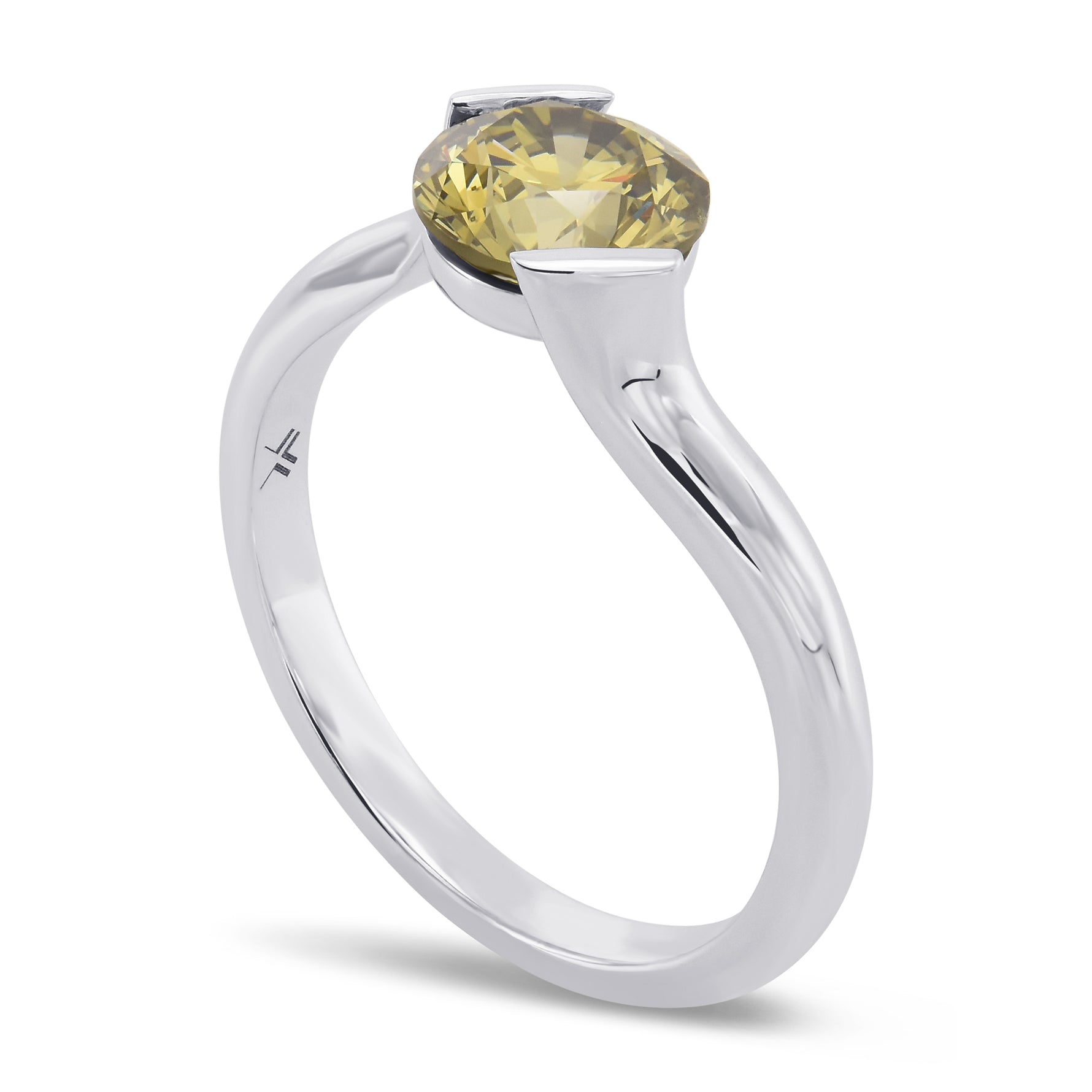 Round Chameleon Solitaire Diamond Ring