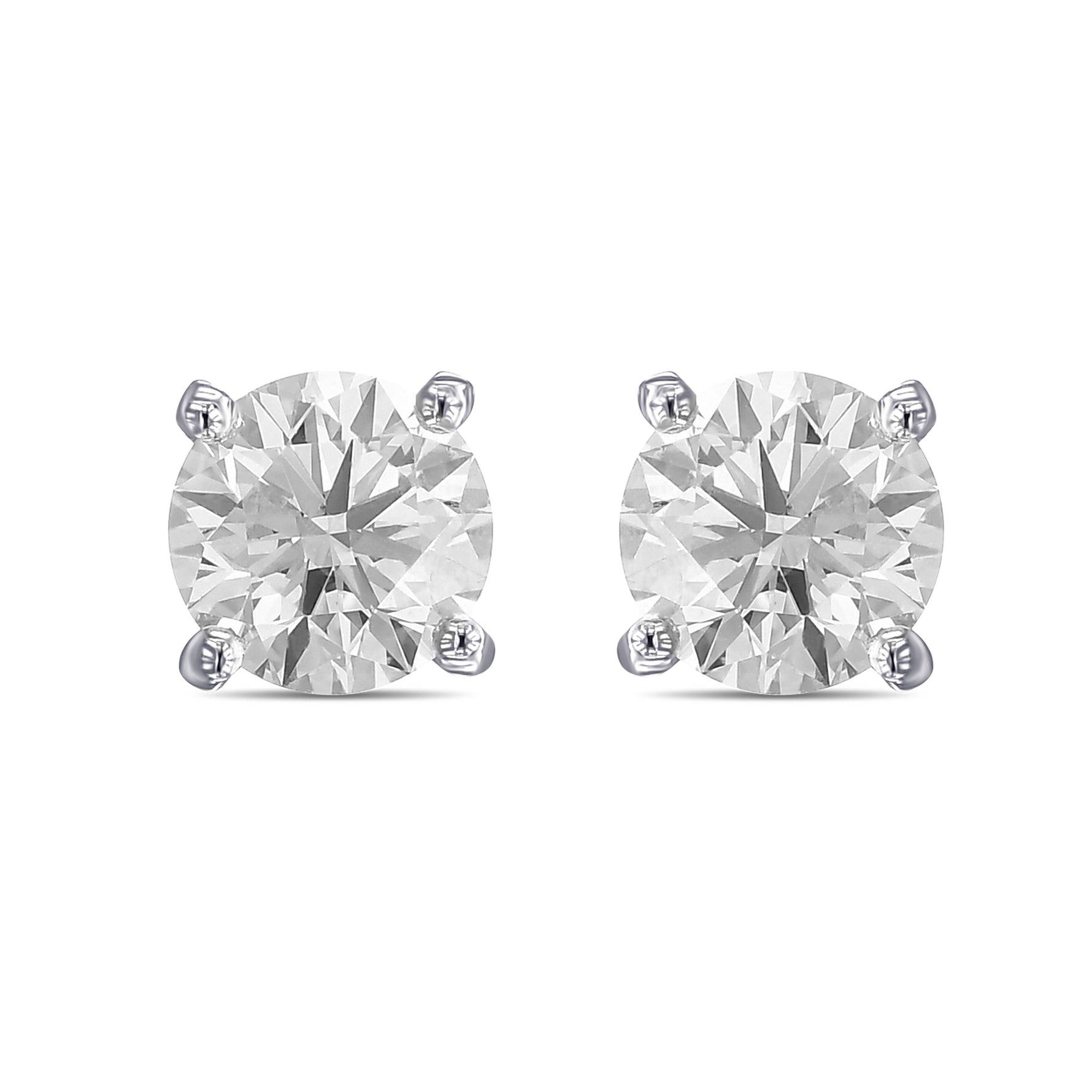 Round Brilliant Diamond Stud Earrings