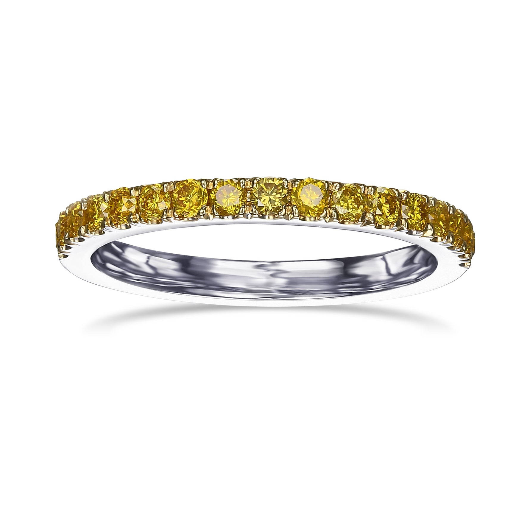 Canary Fancy Vivid Yellow Diamond Half Eternity Wedding Band