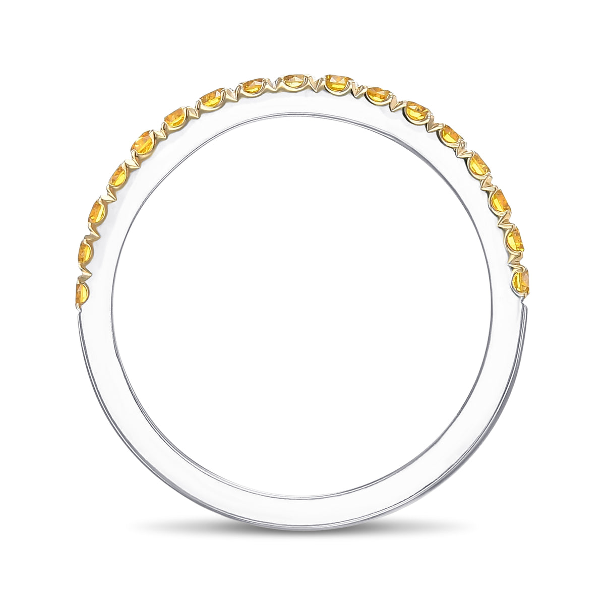 Canary Fancy Vivid Yellow Diamond Half Eternity Wedding Band