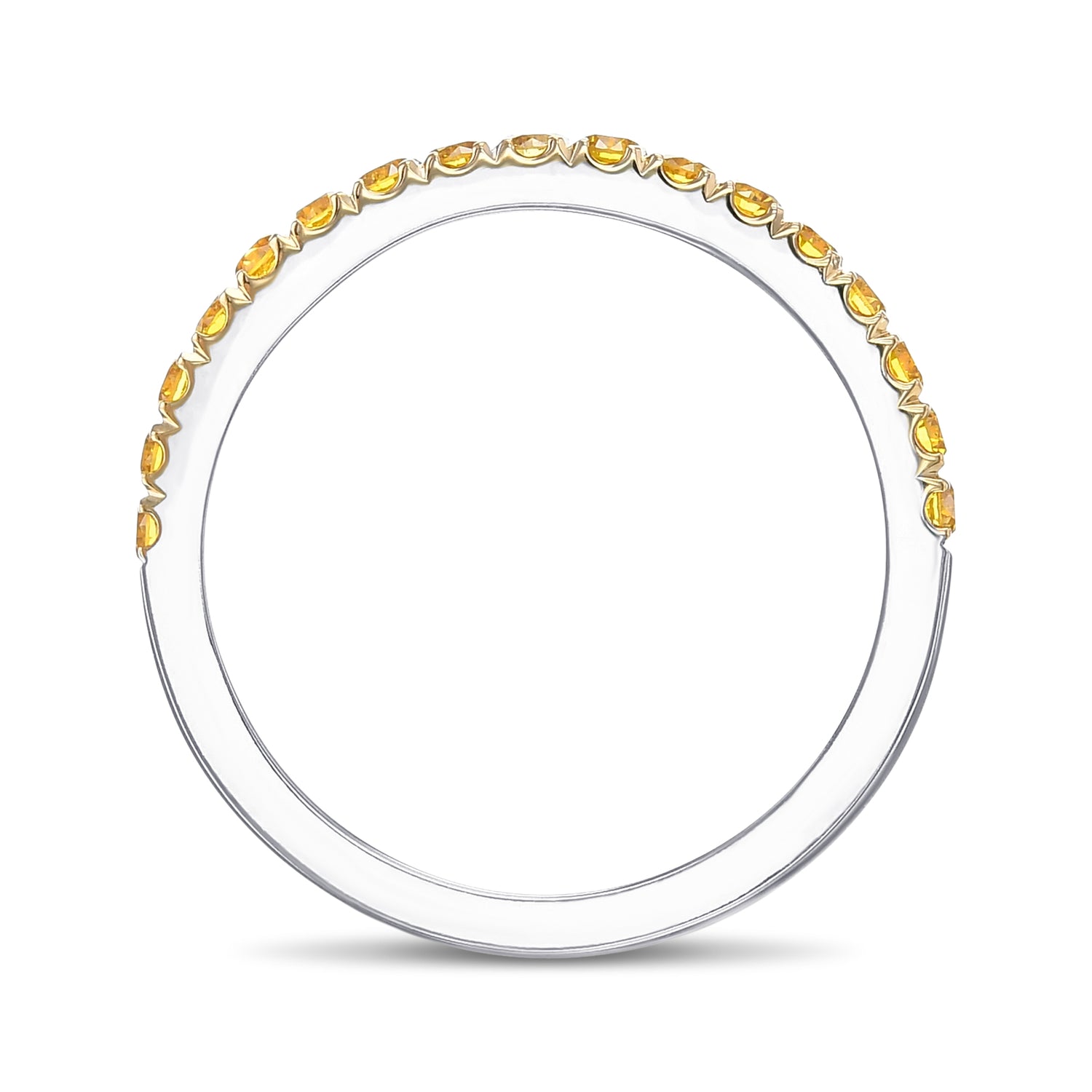 Canary Fancy Vivid Yellow Diamond Half Eternity Wedding Band