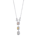 Mixed Color Radiant Diamond Drop Pendant