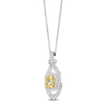 Fancy Intense Yellow Double Halo Diamond Pendant
