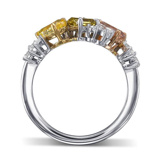 Multi-Color Diamond Cluster Couture Ring