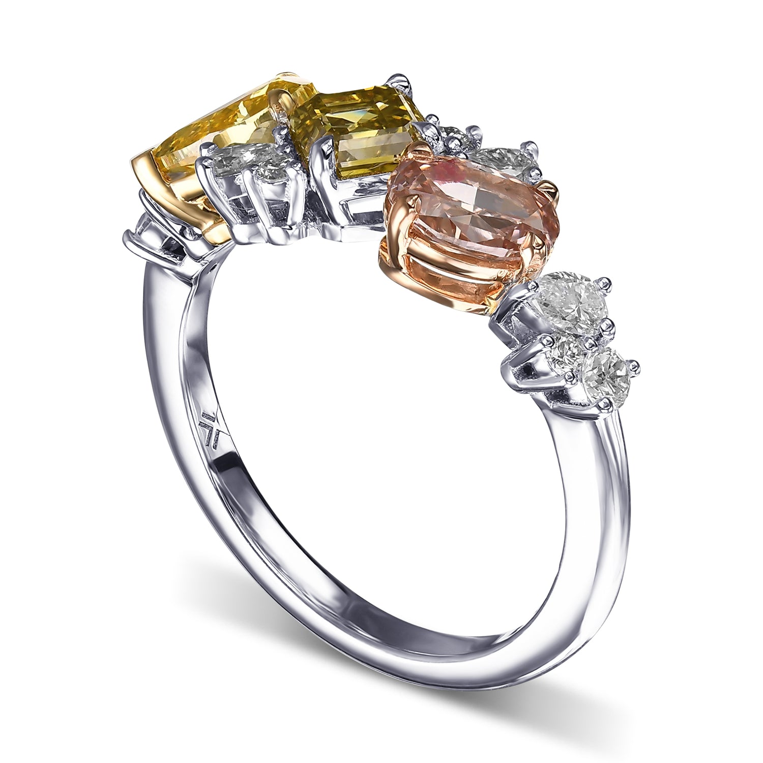 Multi-Color Diamond Cluster Couture Ring