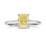 Fancy Yellow Cushion Solitaire Diamond Ring