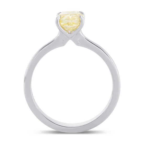 Fancy Yellow Cushion Solitaire Diamond Ring