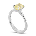 Fancy Yellow Cushion Solitaire Diamond Ring