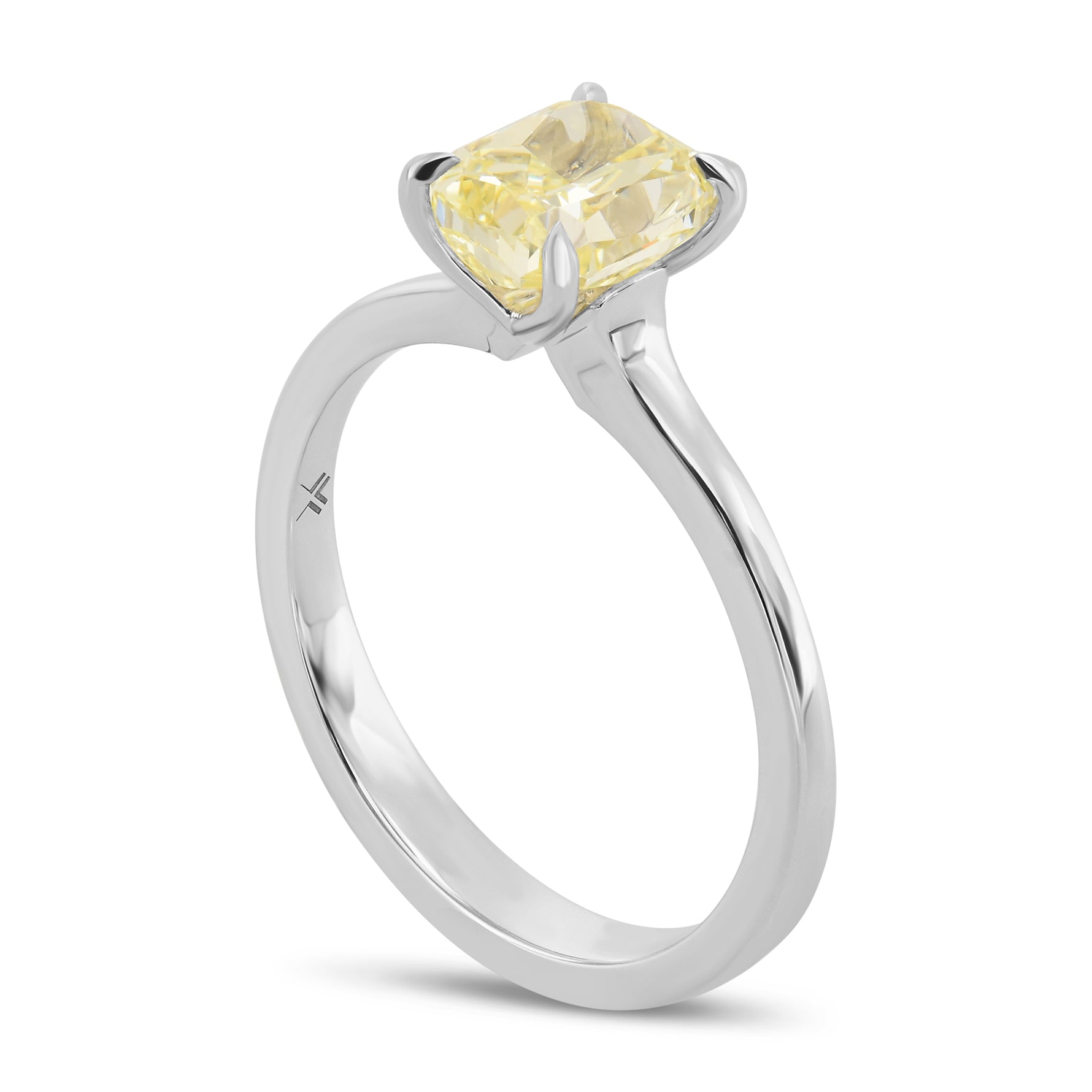 Fancy Yellow Cushion Solitaire Diamond Ring