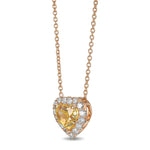 Fancy Intense Yellow Heart Halo Diamond Pendant