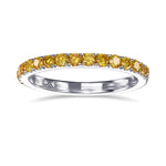 Fancy Vivid Orange Yellow Diamond Half Eternity Wedding Band 