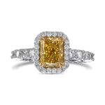 Fancy Brownish Yellow Radiant Extraordinary Diamond Halo Ring 