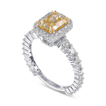 Fancy Brownish Yellow Radiant Extraordinary Diamond Halo Ring 