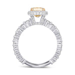 Fancy Brownish Yellow Radiant Extraordinary Diamond Halo Ring 