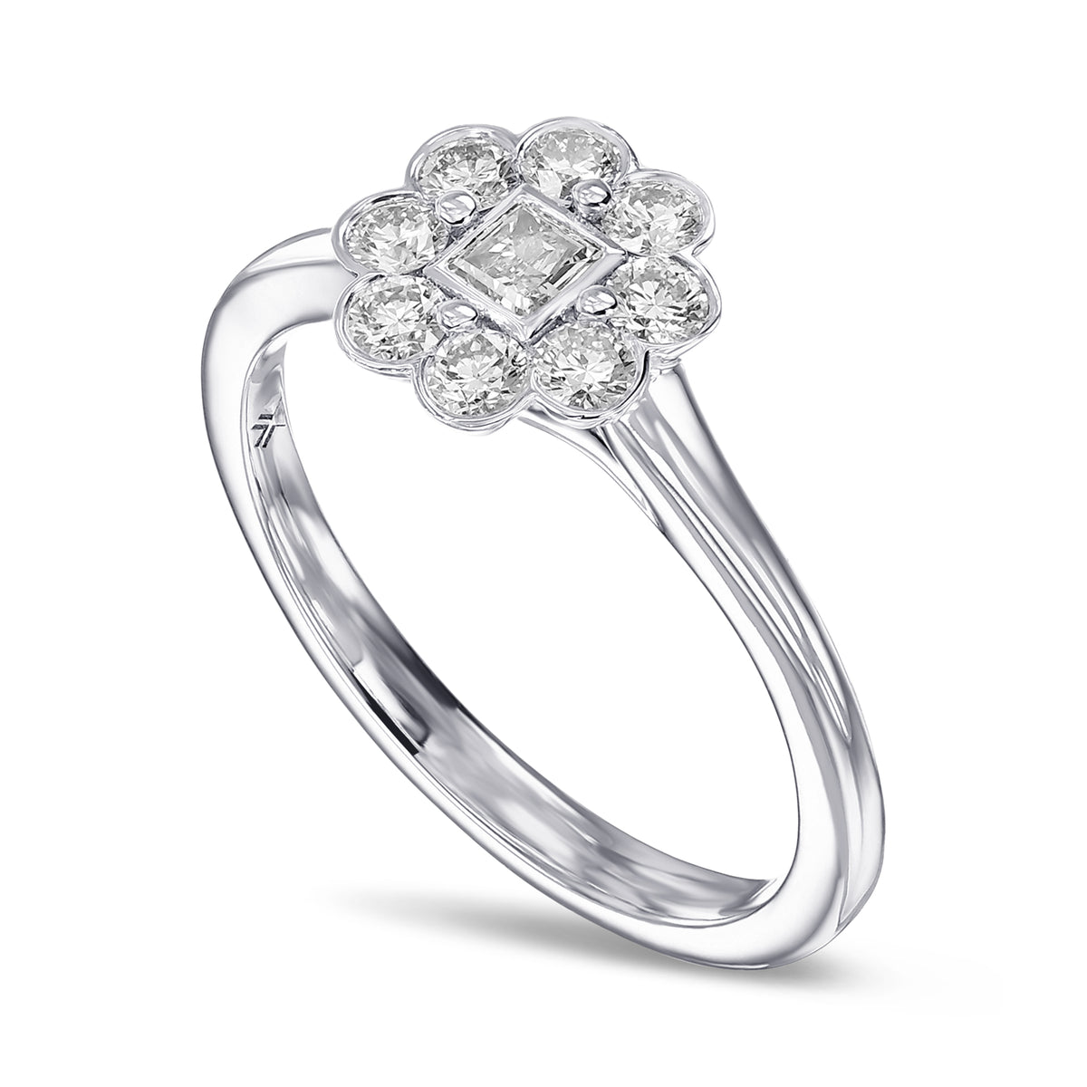 Fancy Light Blue Emerald Halo Diamond Ring 