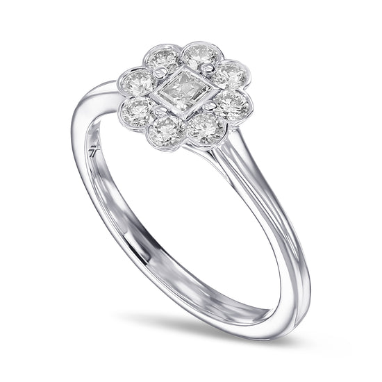 Fancy Light Blue Emerald Halo Diamond Ring 