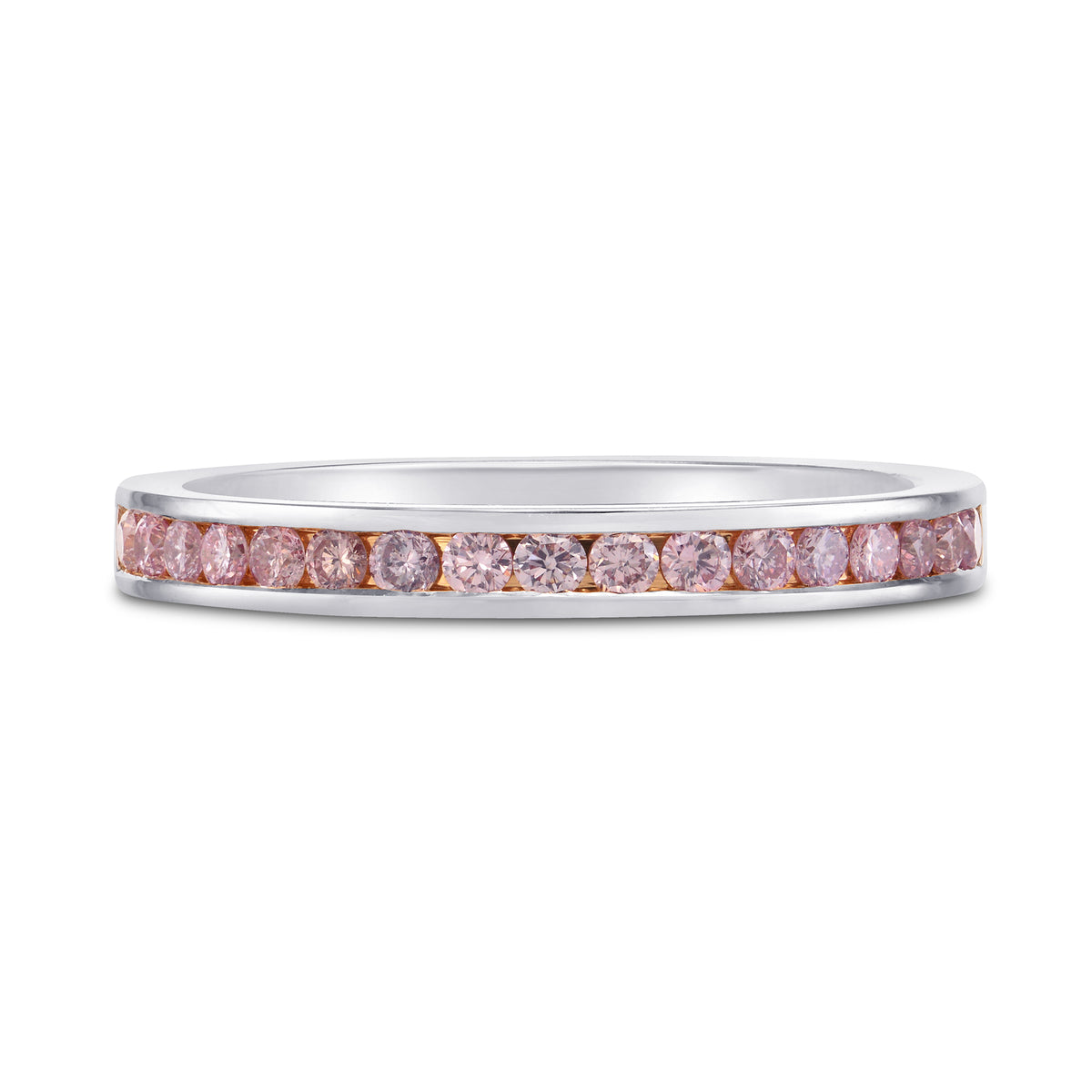 Pink Diamond Channel-set Wedding Band Ring