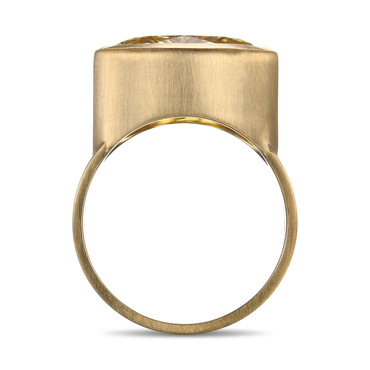 Fancy Brownish Yellow Oval Solitaire Diamond Ring