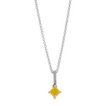 Fancy Vivid Yellow Radiant Drop Diamond Pendant