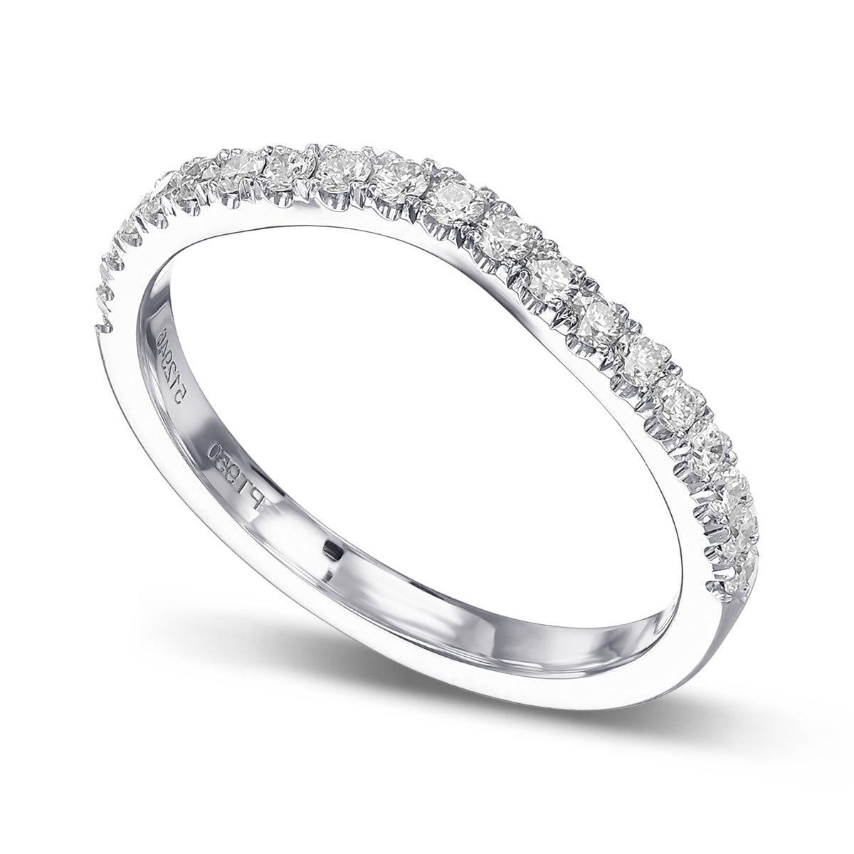 Contoured Diamond Wedding Ring