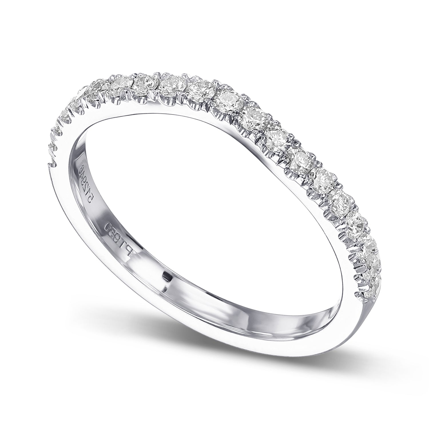Contoured Diamond Wedding Ring