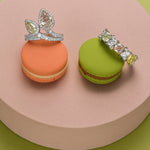 Light Pinkish Brown & Fancy Light Yellow Green Pear Diamond 2 Stone  Halo Ring