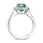 Cushion Green Tourmaline & Diamond Halo Ring