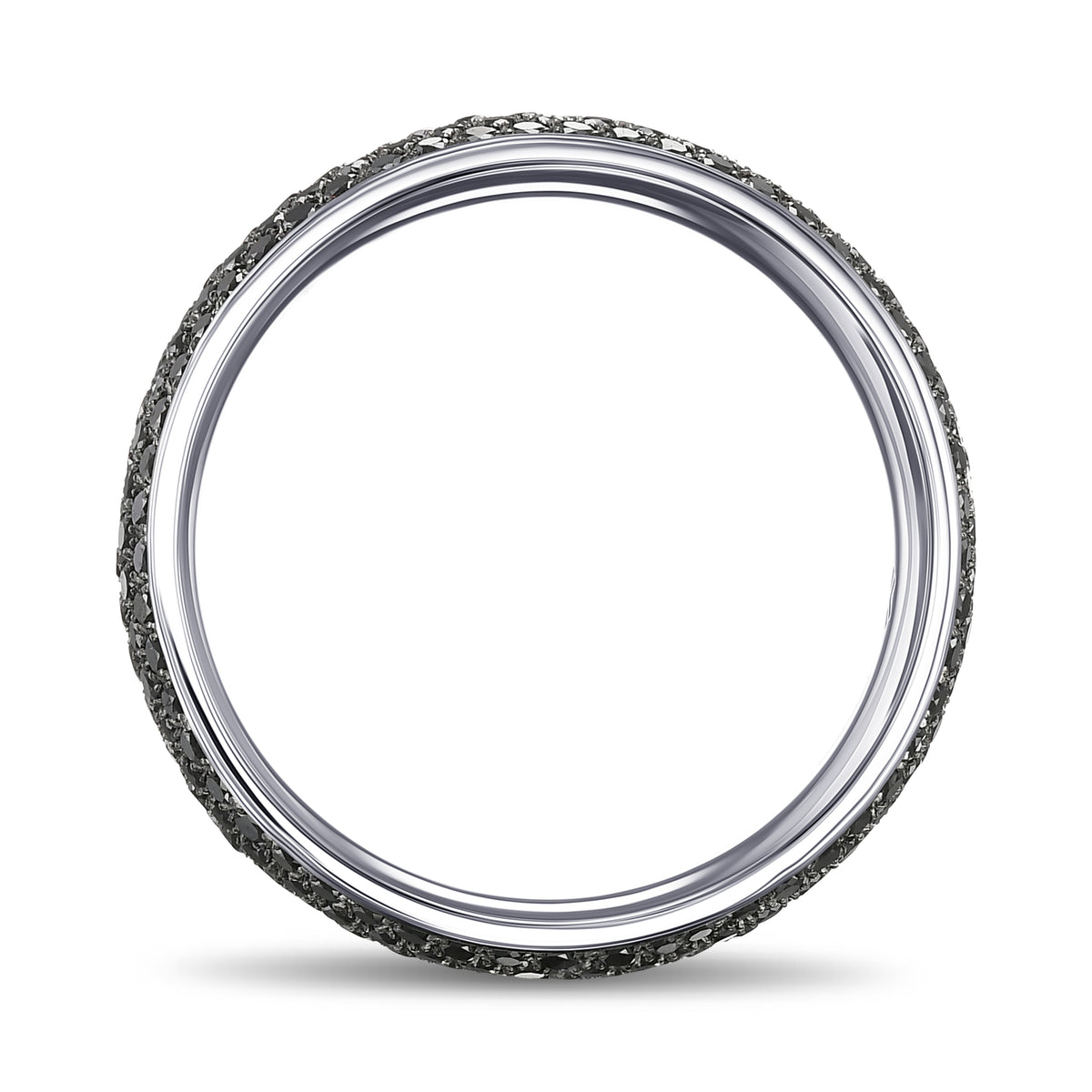 Black Diamond Full Eternity Gents Wedding Ring