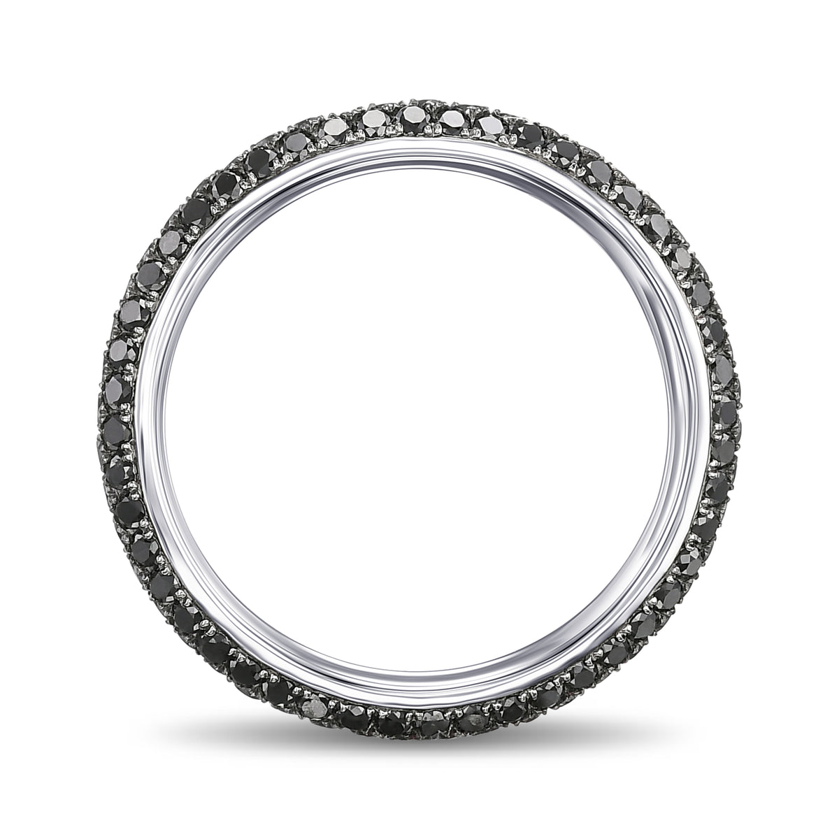 Fancy Black Round Diamond Wedding Set Rings